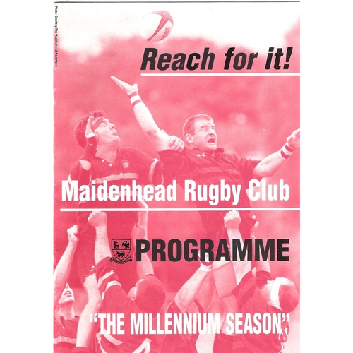 1999/00 Maidenhead v Keynsham Rugby Union Programme
