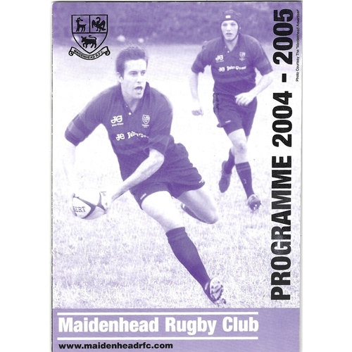 2004/05 Maidenhead v Penrhyn Rugby Union Programme