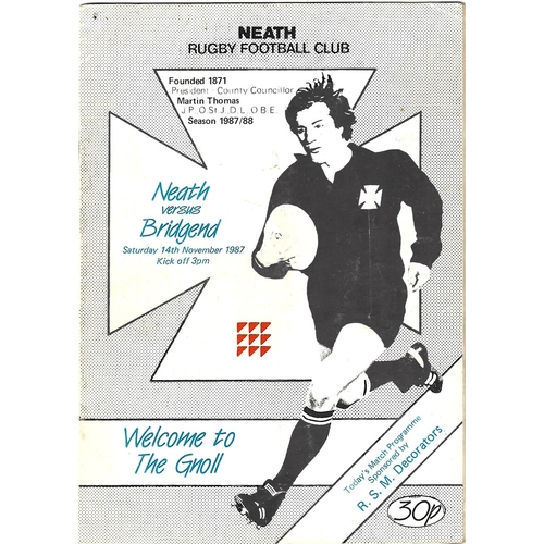 Neath Home Rugby Union Programmes