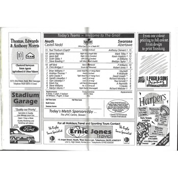 1991/92 Neath v Swansea Rugby Union Programme