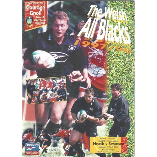 1997/98 Neath v Swansea Rugby Union Programme
