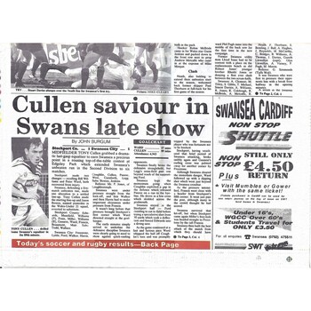 1992/93 Swansea v Neath Rugby Union Programme