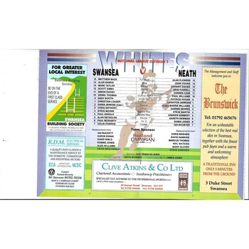 1996/97 Swansea v Neath Rugby Union Programme