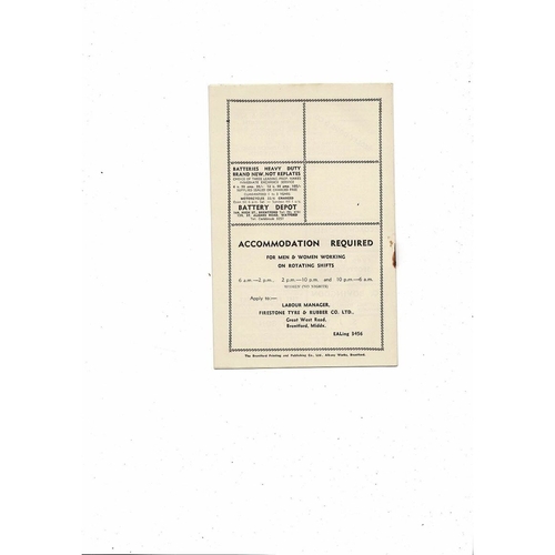 1954/55 Brentford v Shrewsbury Town Football Programme