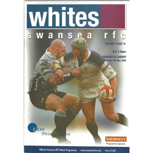 2001/02 Swansea v Cardiff Rugby Union Programme