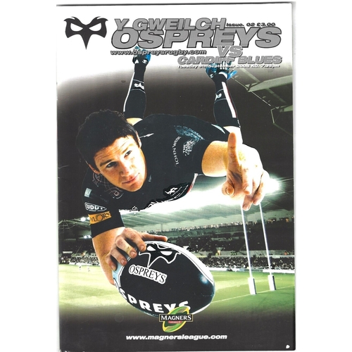 Cardiff/Cardiff Blues Away Rugby Union Programmes