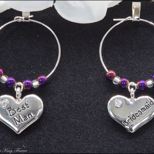 Best Man & Bridesmaid Wine Glass Charms