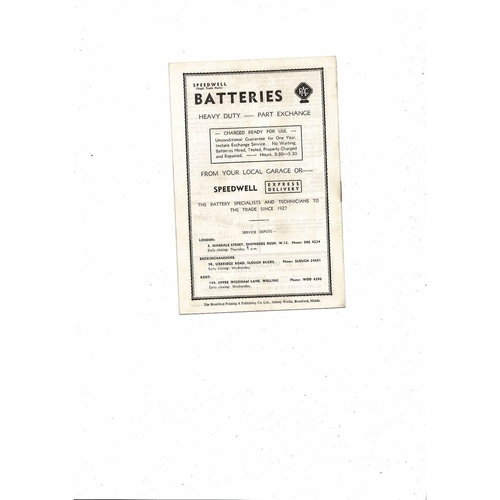 1956/57 Brentford v Gillingham Football Programme