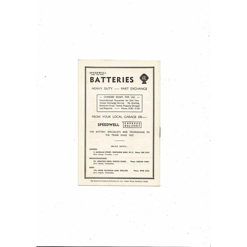 1956/57 Brentford v Queens Park Rangers Football Programme