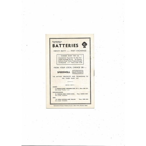 1956/57 Brentford v Southampton Football Programme