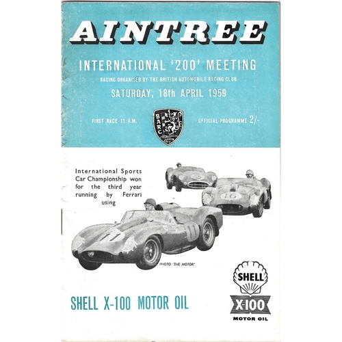 Aintree Motor Racing Programmes