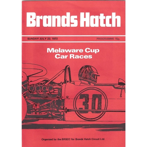 1972 Brands Hatch Melaware Cup Car Races (23/07/1972) motor racing programme