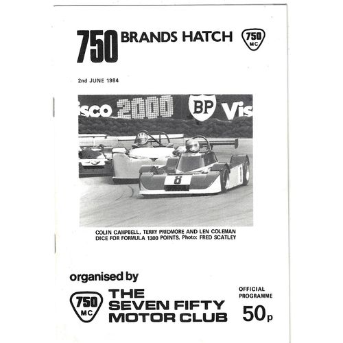 1984 Brands Hatch The Seven Fifty Motor Club Meeting (02/06/1984) motor racing programme