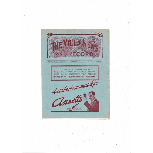 Aston Villa Home Football Programmes