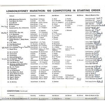 1968 Daily Express London-Sydney Marathon motor racing programme