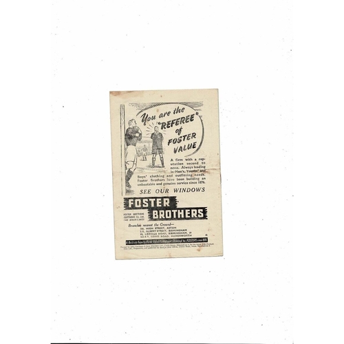 1949/50 Aston Villa v Arsenal Football Programme