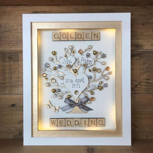 Golden wedding frame