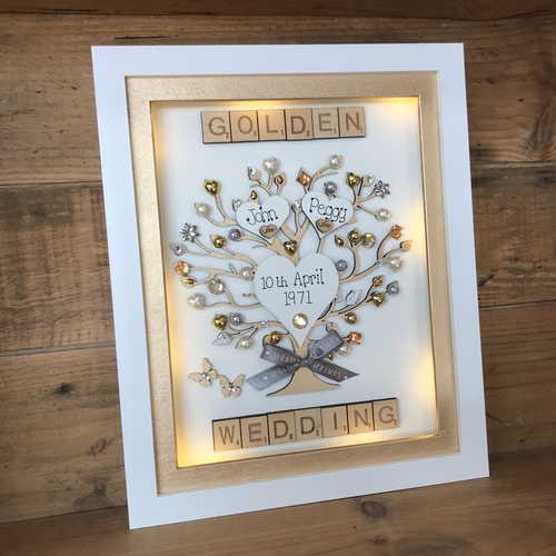 Golden wedding frame