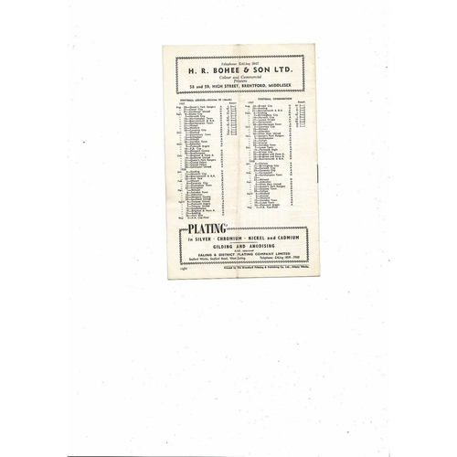 1957/58 Brentford v Gillingham Football Programme