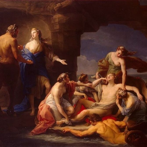 Thetis takes Achilles from the Centaur Chiron