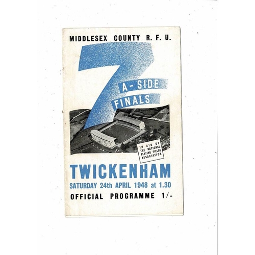 1948 Middlesex Sevens Rugby Union Programme