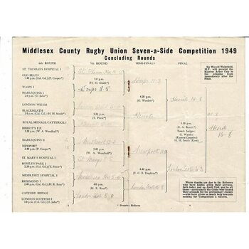 1949 Middlesex Sevens Rugby Union Programme