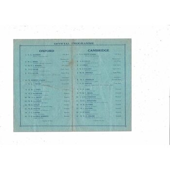 1931 Oxford v Cambridge Varsity Match Rugby Union Programme