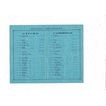 1932 Oxford v Cambridge Varsity Match Rugby Union Programme