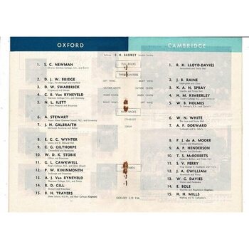 1947 Oxford v Cambridge Varsity Match Rugby Union Programme