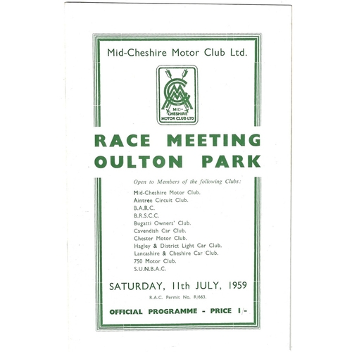 Oulton Park Motor Racing/Motor Cycle Racing Programmes