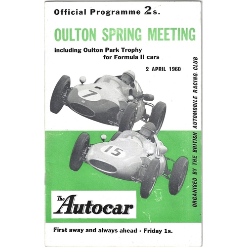 Oulton Park Motor Racing/Motor Cycle Racing Programmes