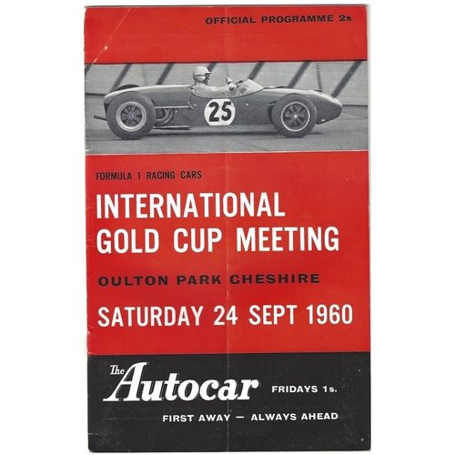 1960 Oulton Park International Gold Cup Meeting (24/09/1960) motor racing programme