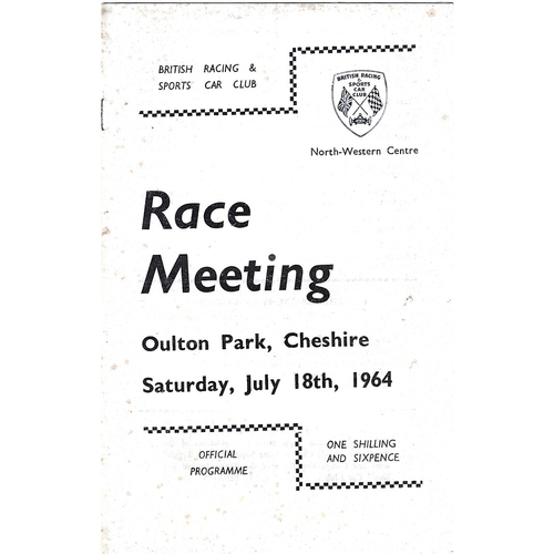 1964 Oulton Park British Racing & Sports Car Club Race Meeting (18/07/1964) motor racing programme