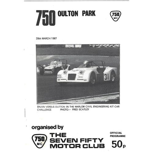1987 Oulton Park Seven Fifty Motor Club Race Meeting (28/03/1987) motor racing programme