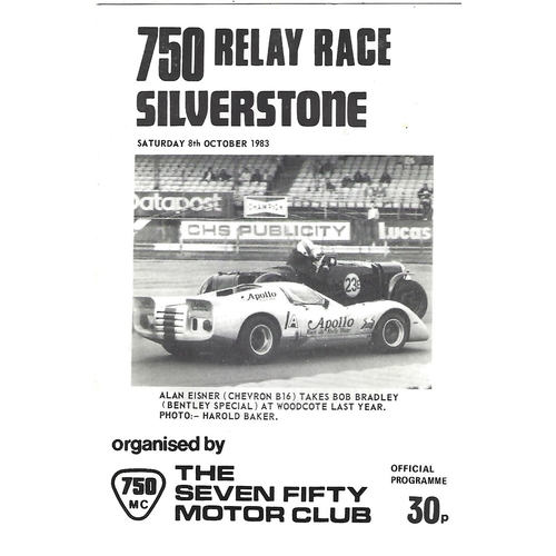 1983 Silverstone 750 Relay Race (08/10/1983) Motor Racing Programme