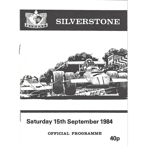 1984 Silverstone SUNBAC Meeting (15/09/1984) Motor Racing Programme