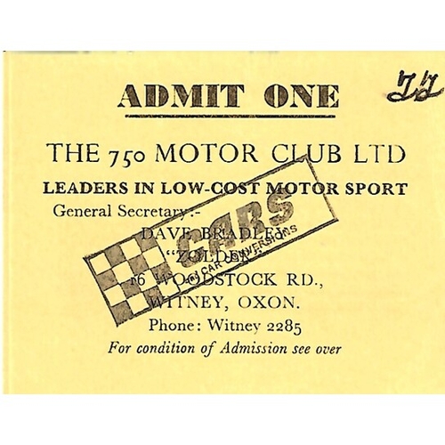 1984 Silverstone 750 Relay Race (13/10/1984) Motor Racing Programme & Event Entrance Ticket