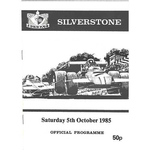 1985 Silverstone SUNBAC Meeting (05/10/1985) Motor Racing Programme