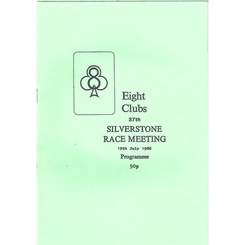 1986 Silverstone Eight Clubs 37th Silverstone Race Meeting (19/07/1986) Motor Racing Programme