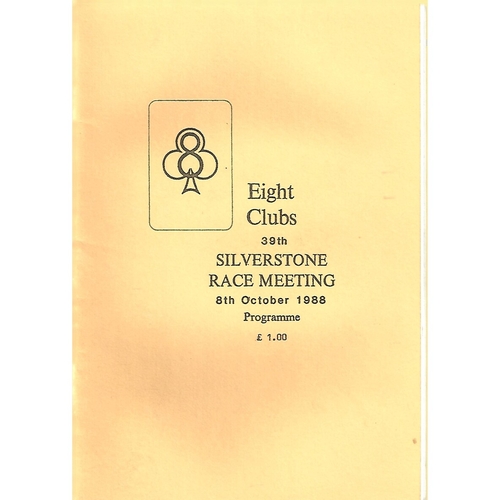 1988 Silverstone Eight Clubs 39th Silverstone Race Meeting (08/10/1988) Motor Racing Programme