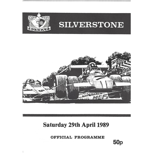 1989 Silverstone SUNBAC Meeting (29/04/1989) Motor Racing Programme