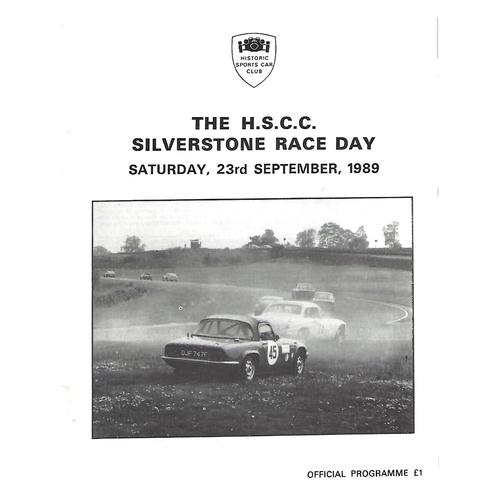 1989 Silverstone The H.S.C.C Silverstone Race Day (23/09/1989) Motor Racing Programme