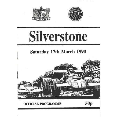 1990 Silverstone SUNBAC Meeting (17/03/1990) Motor Racing Programme