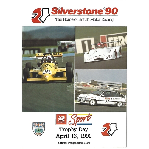 1990 Silverstone Vauxhall Sport Trophy Meeting (16/04/1990) Motor Racing Programme & Event Entry Ticket