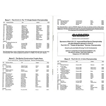 1990 Silverstone The H.S.C.C Silverstone Race Day Meeting (22/09/1990) Motor Racing Programme
