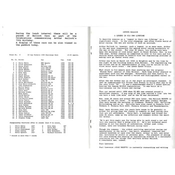 1993 Silverstone The Eight Clubs 1993 Silverstone Race Meeting (30/10/1993) Motor Racing Programme