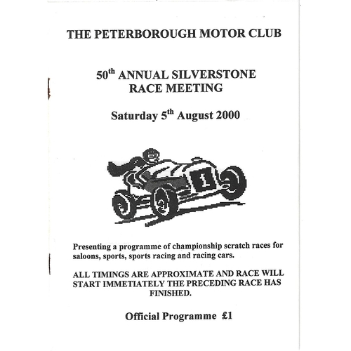 2000 Silverstone The Peterborough Motor Club 50th Annual Race Meeting (05/08/2000) Motor Racing Programme