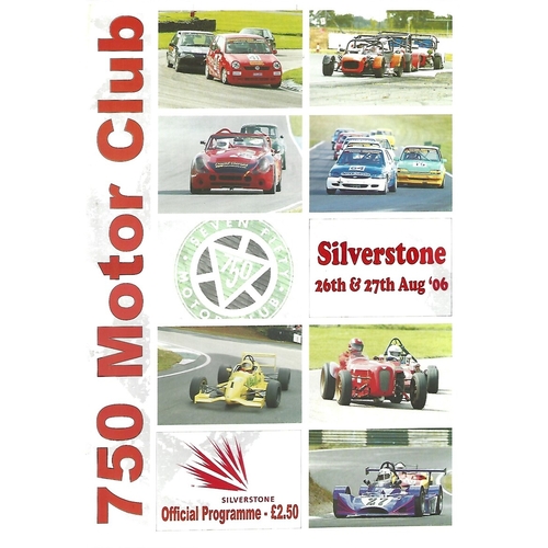 2006 Silverstone 750 Motor Club Championship Car Races Meeting (26-27/08/2006) Motor Racing Programme