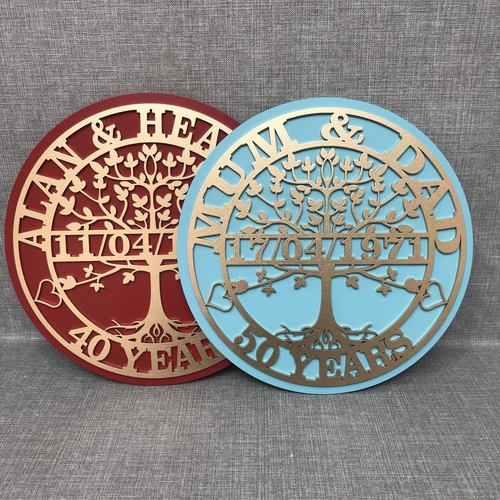 Personalised Tree of Life Anniversary Plaque – Custom Names & Date