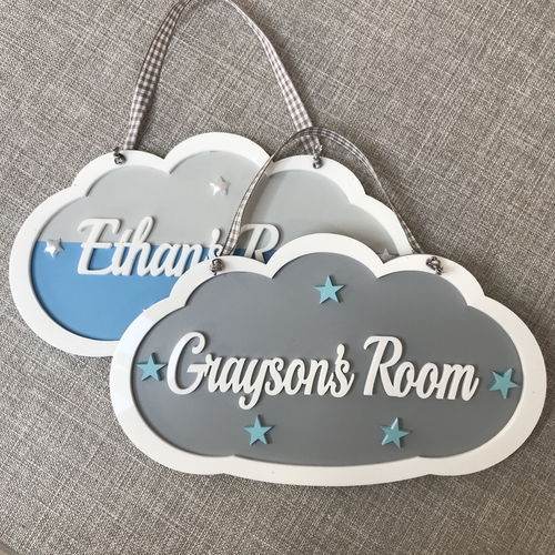 Boys CLOUD door sign